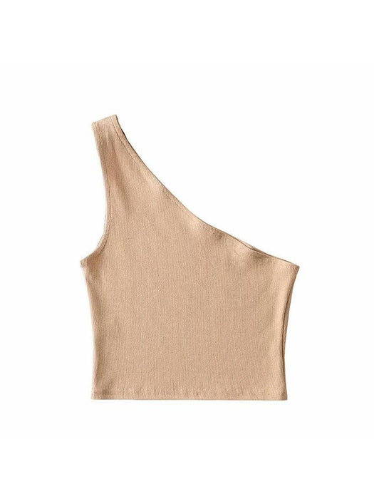 Chic One-Shoulder Summer Crop Top for Effortless Elegance