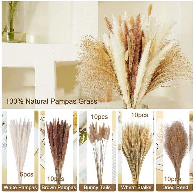 Bohemian Chic: Dried Palm Leaf and Pampas Grass Bouquet for Home and Wedding Décor