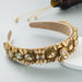 Opulent Botanica Baroque Crystal-Embellished Headband with Floral Glass Accents