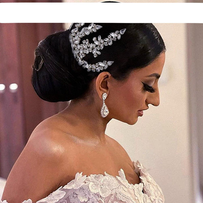 Opulent Crystal Bridal Headpiece with Secure Comb Attachment