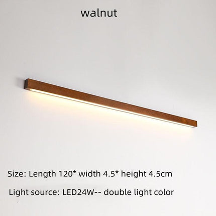 Elegant Walnut Wood LED Wall Sconce with Dual-Tone Ambiance