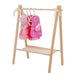 Pet Clothes Hanger Stand with Festive Wooden Design and Storage Solution