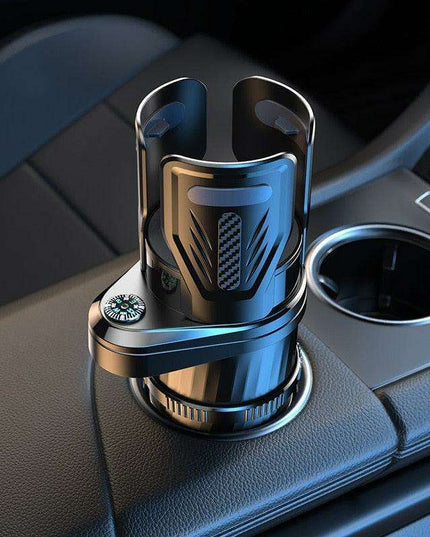Adjustable Dual Cup Holder & Organizer with Rotating Function | Superior Stability for On-the-Go Convenience