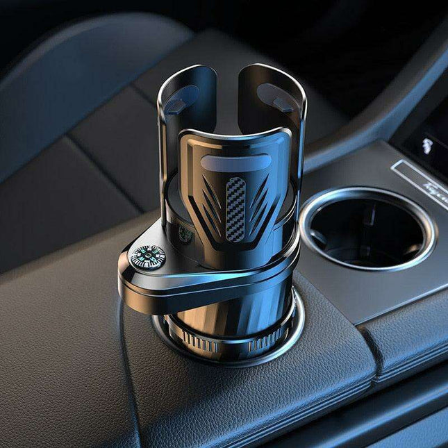 Adjustable Dual Cup Holder & Organizer with Rotating Function | Superior Stability for On-the-Go Convenience