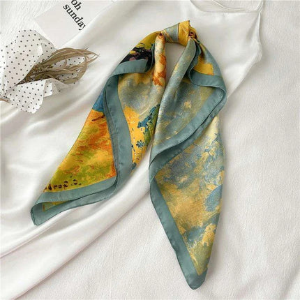 Elegant 70x70CM Printed Polyester Scarf for Timeless Style