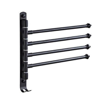 DOOKOLE Contemporary Stainless Steel Swivel Towel Rack with Hook for Enhanced Bathroom Organization