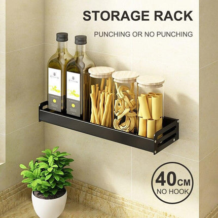 Sleek Multi-Purpose Aluminum Storage Rack with Chic Hooks