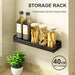 Sleek Aluminum Multi-Purpose Kitchen Storage Rack with Hooks