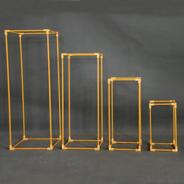 Luxurious Gold Geometric Metal Table Centerpiece Set for Elegant Events