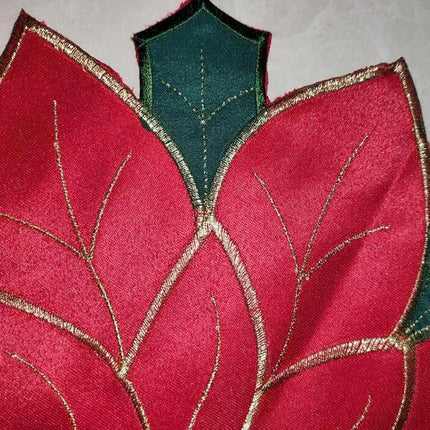 Festive Poinsettia Satin Placemat – Redefine Your Holiday Dining Experience