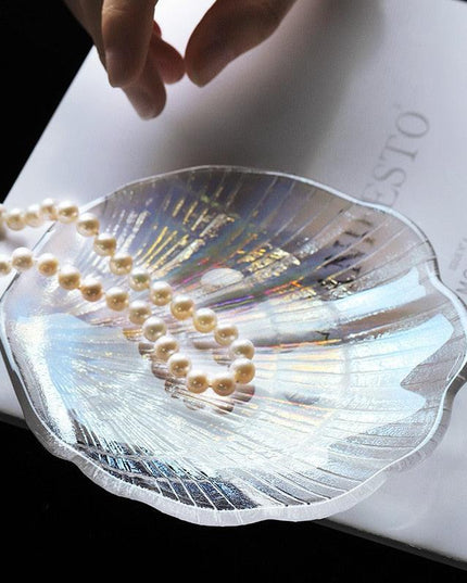 Seashell-Inspired Crystal Glass Jewelry Organizer - Chic and Elegant Storage Solution