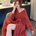 Warm Half Velvet Sexy Pajama Bathrobe Can Be Worn Outside The Home Clothes In One Size