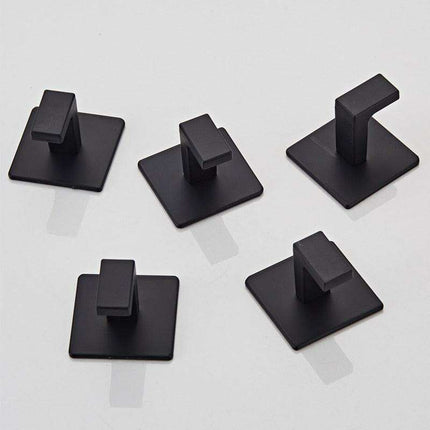 Sleek Black Wall Hook Organizer Set - Modern Storage Solution with Hassle-Free Installation