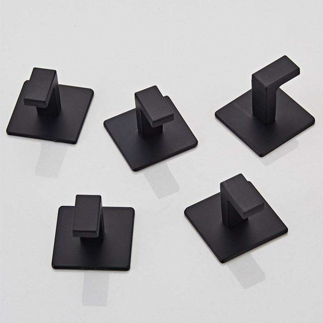 Sleek Black Wall Hook Organizer Set - Modern Storage Solution with Hassle-Free Installation