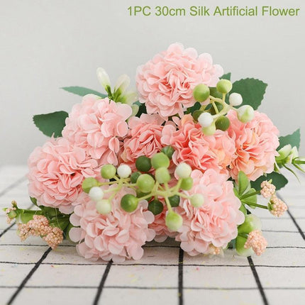 Lifelike Faux Peony Bouquet - 30cm, 7 Vibrant Colors