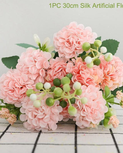 Lifelike Faux Peony Bouquet - 30cm, 7 Vibrant Colors