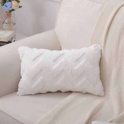 Chic Nordic White Cotton Pompom Pillow Cover - Luxurious Home Decor Accent