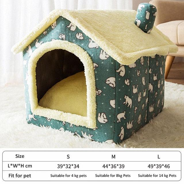 Cozy Arctic Velvet Long-eared Cat House for Small Pets