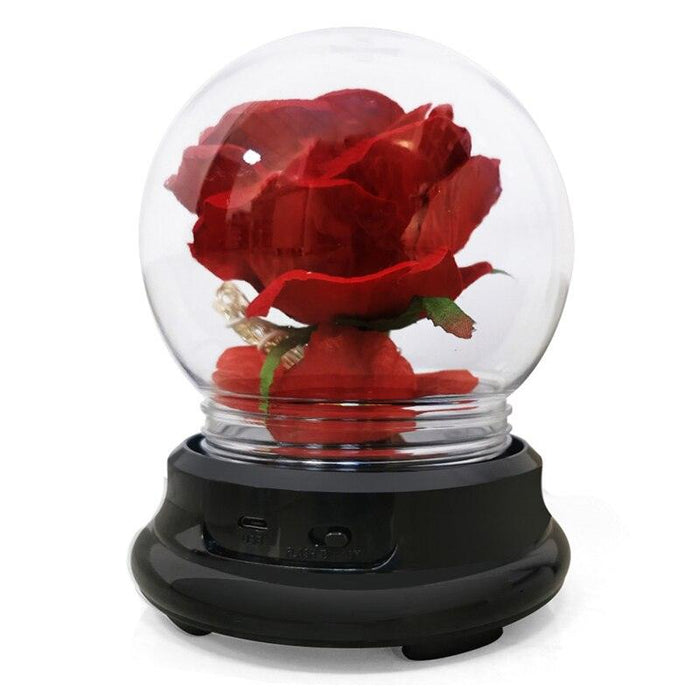 Everlasting Rose in Illuminated Glass Dome - Romantic LED Home Decor