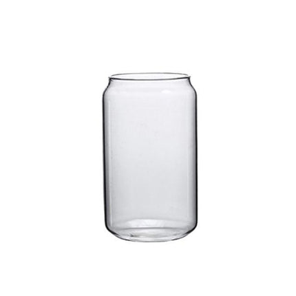 Elegant Can-Shaped Glass Tumbler Set - 4 Premium Cups for Luxurious Beverage Experiences
