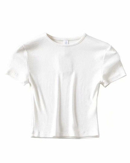 Summer Chic O-Neck Crop Top Tee for Trendy Style