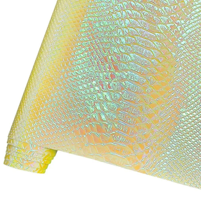 LuxeLeather Holographic Snake Skin Faux Leather Roll - Premium Crafting Material