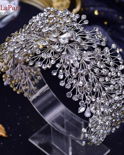 Elegant Silver Water Drop Rhinestone Bridal Headpiece