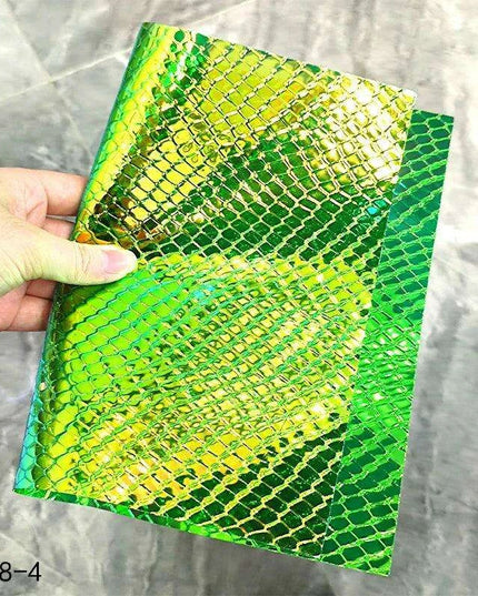 Iridescent Rainbow Snakeskin Holographic PVC Craft Fabric - Perfect for Artistic Creations