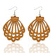 Artisan-Made Geometric Wood Dangle Earrings - Afro-Boho Ethnic Style Jewelry