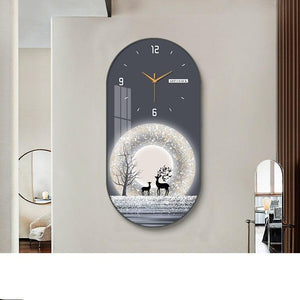 Modern Luxury Wall Clock for Living Room, Fashionable Decorative Painting, Silent Creative Wall Hanging Clock for Home and Restaurant-Home Décor›Decorative Accents›Wall Arts & Decor›Mirrors & Wall Clocks-Très Elite-BG2552-30cm x 60cm-Très Elite
