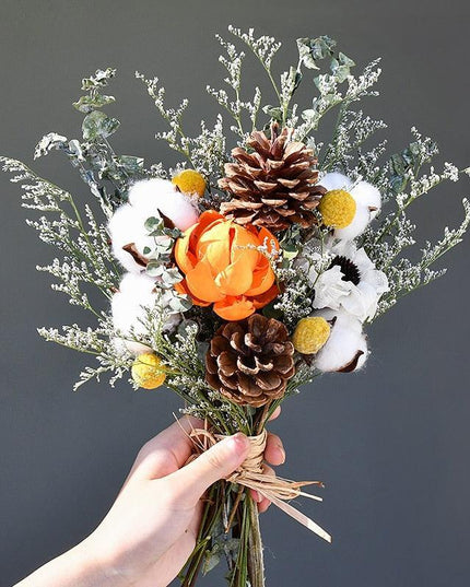 Eucalyptus and Daisy Dried Flower Hanging Arrangement - Natural Charm