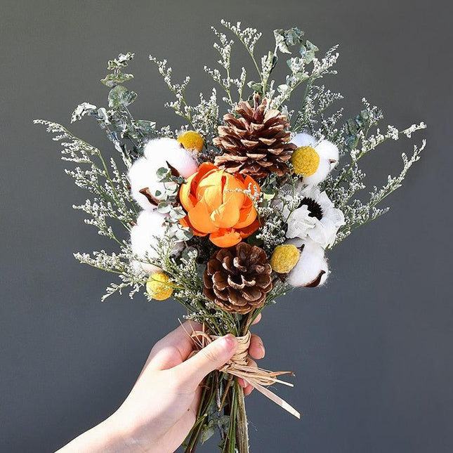 Eucalyptus and Daisy Dried Flower Hanging Arrangement - Natural Charm