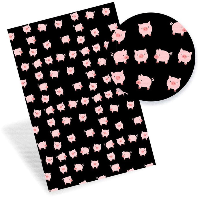 Vibrant Dog Pig Patterned Faux Leather Sheets for Unique Crafting