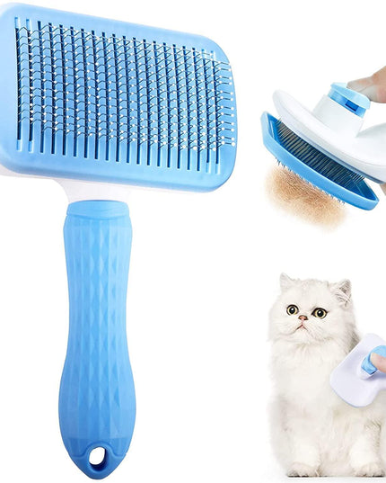 Ergonomic Long-Hair Dog Grooming Brush for Gentle Care