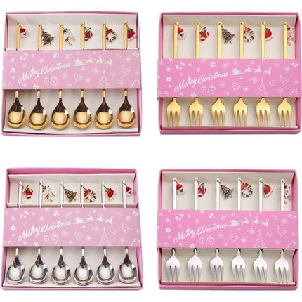 Festive Joy Stainless Steel Cutlery Set - Delightful Tableware for Holiday Celebrations