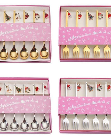 Festive Joy Stainless Steel Cutlery Set - Delightful Tableware for Holiday Celebrations