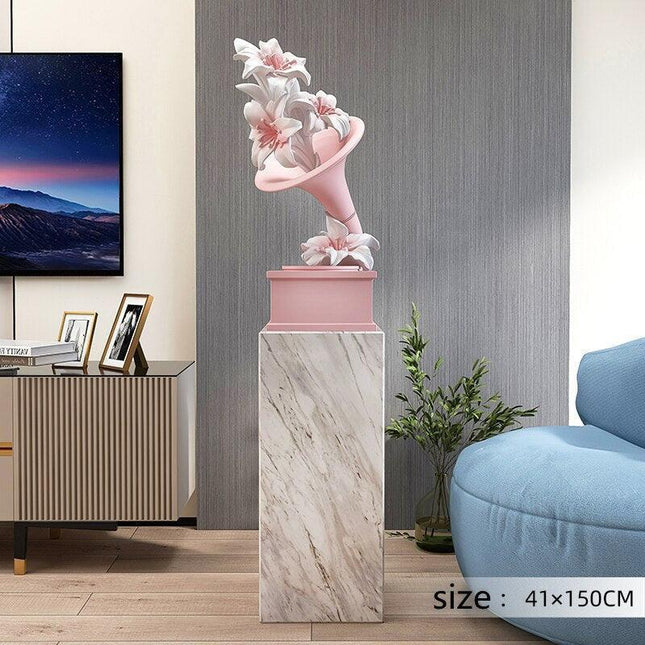 Elegant Handcrafted Phonograph Marble Sculpture for Luxurious Home Ambiance