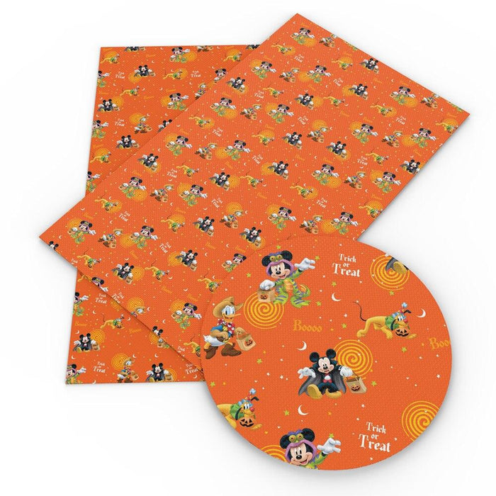 Mickey Mouse Halloween Faux Leather Sheets - Inspiring Spooky Crafting Ideas