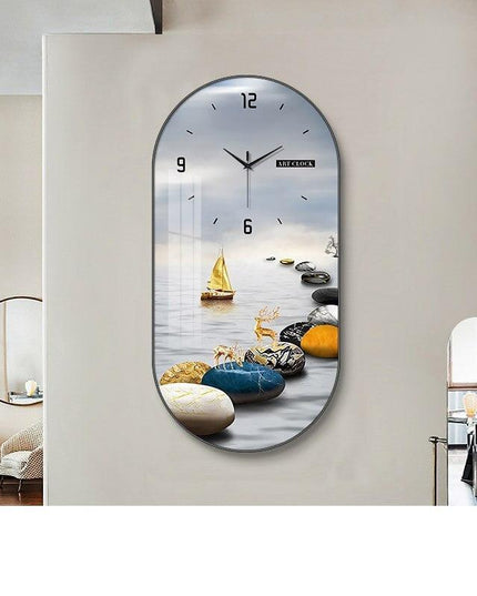 Chic Botanical Elegance - Sophisticated Wall Clock for Home and Dining Spaces