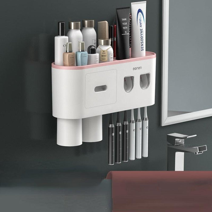 Ultimate Bathroom Organizer: Innovative Magnetic Toothbrush Holder
