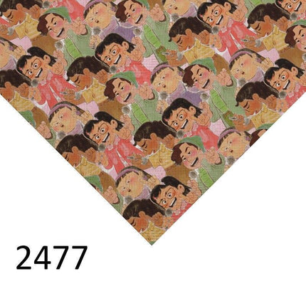 Cartoon-Inspired Faux Leather Crafting Sheet for Creative DIY Projects