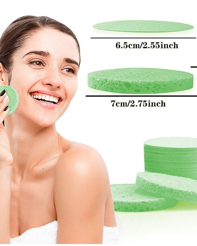 Luxurious Natural Cellulose Compressed Sponge Sheets - 100 Pack for Spa-Like Skincare