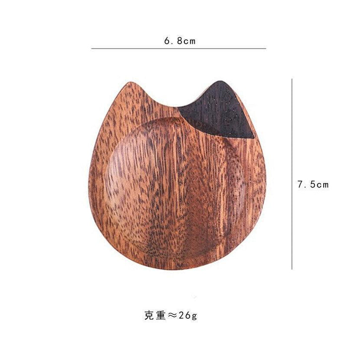 Charming Cat-Themed Wooden Dipping Bowl for Sauces and Condiments