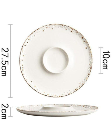 Sophisticated Pearl Point Ceramic Plate Collection for Elegant Dining
