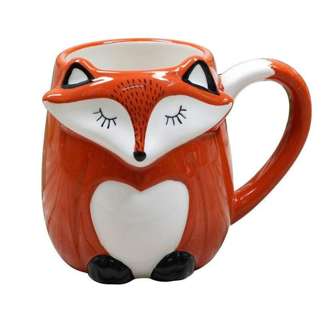 Charming 3D Fox Ceramic Mug - 500ML Capacity for Animal Lovers