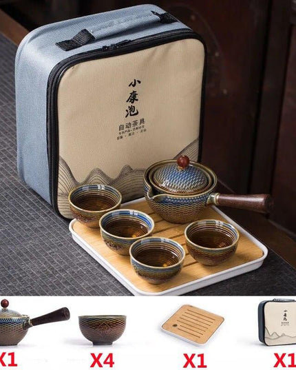Revolutionary Spinning Porcelain Tea Set for Effortless Brewing