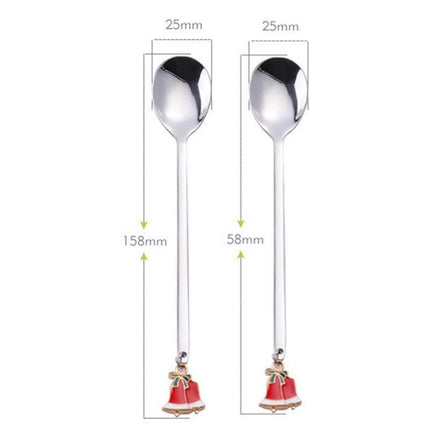 Santa's Joyful Holiday Silverware Duo - Cheerful Spoon and Fork Set for Festive Feasts