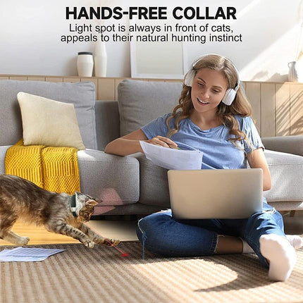 Adjustable Laser Cat Collar with USB Rechargeable Interactive Toy for Endless Fun