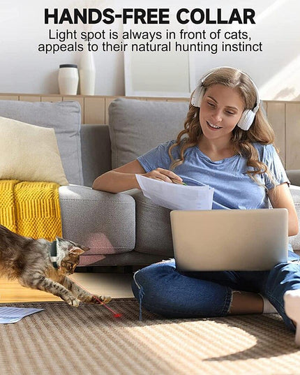 Adjustable Laser Cat Collar with USB Rechargeable Interactive Toy for Endless Fun