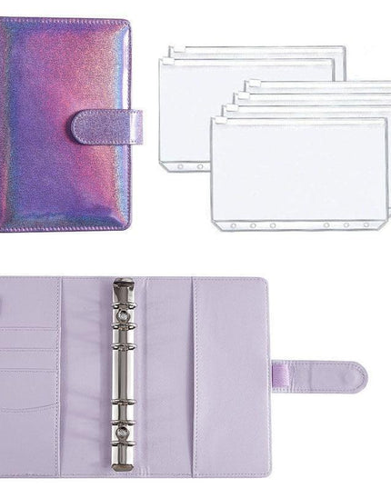 Elegant A6 Budget Planner Organizer with Customizable Loose-Leaf Pages and Secure Zippered Pockets - Stylish Financial Management Tool for Effortless Budgeting